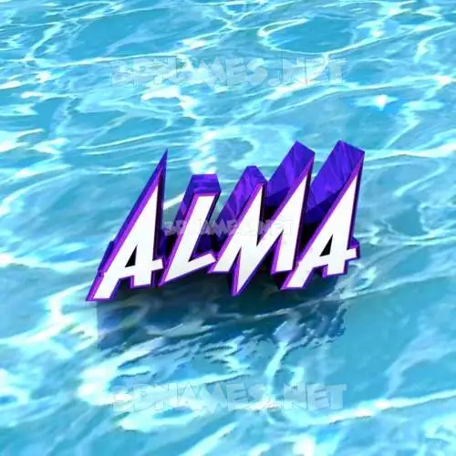 alma in Water style - 3D name wallpaper