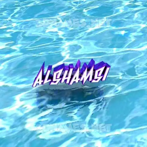 alshamsi in Water style - 3D name wallpaper