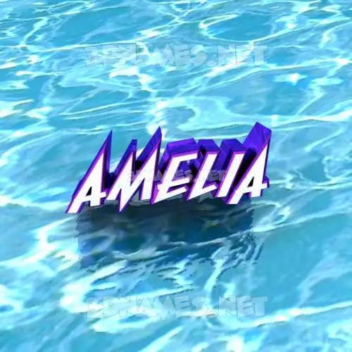 amelia in Water style - 3D name wallpaper