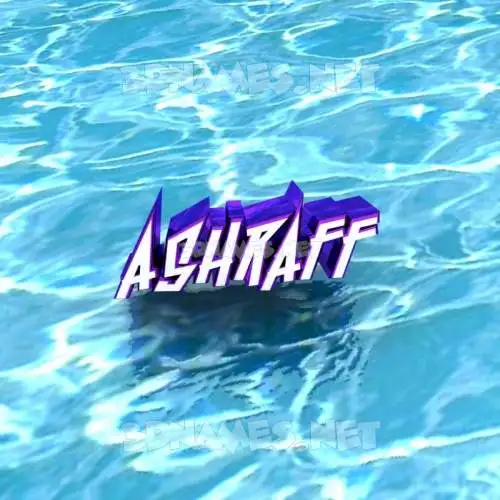 ashraff in Water style - 3D name wallpaper