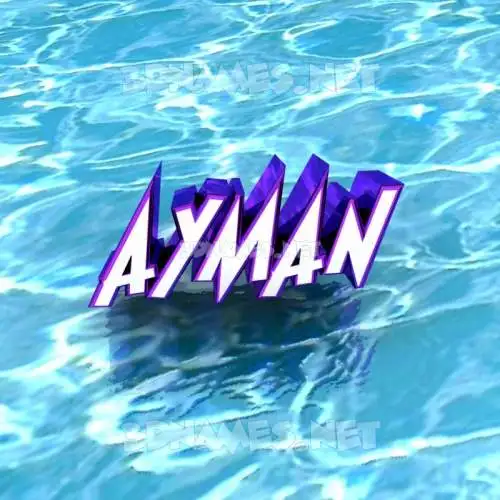ayman in Water style - 3D name wallpaper