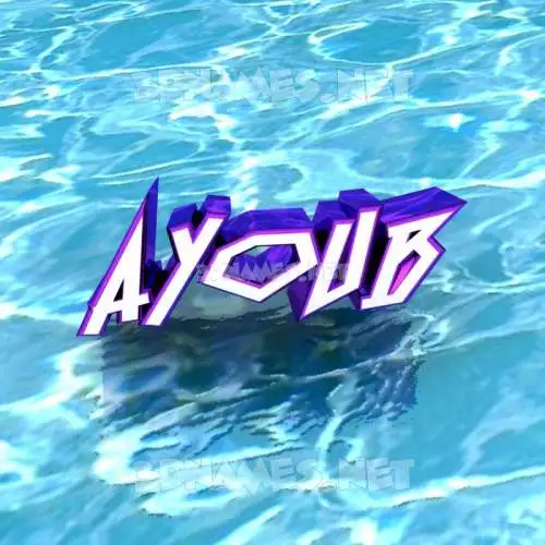ayoub in Water style - 3D name wallpaper
