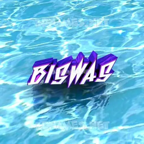 biswas in Water style - 3D name wallpaper