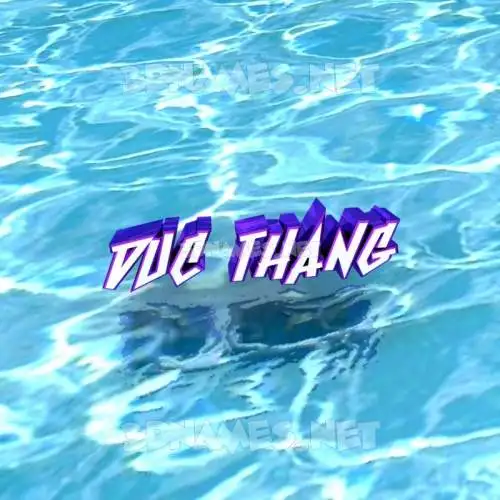 duc thang in Water style - 3D name wallpaper