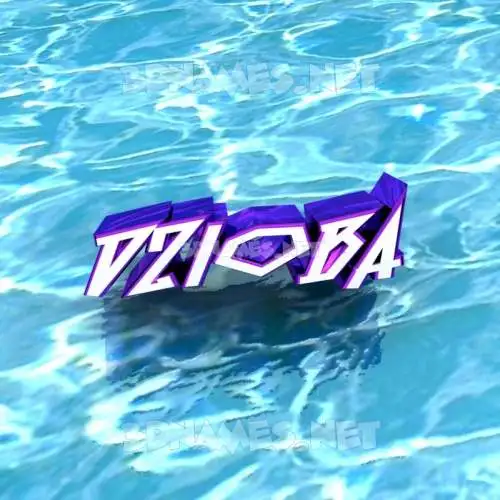 dzioba in Water style - 3D name wallpaper