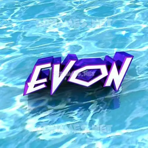 evon in Water style - 3D name wallpaper