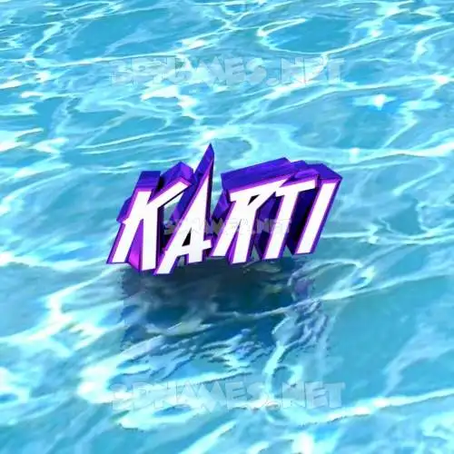 karti in Water style - 3D name wallpaper
