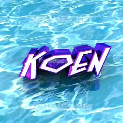 koen in Water style - 3D name wallpaper