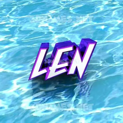 len in Water style - 3D name wallpaper len in Water style - 3D name wallpaper