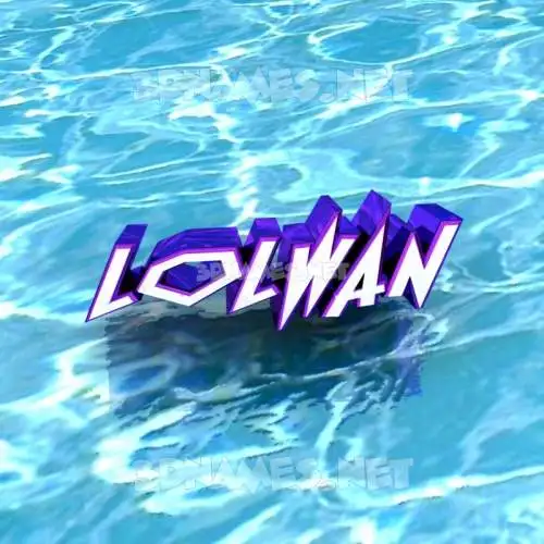lolwan in Water style - 3D name wallpaper