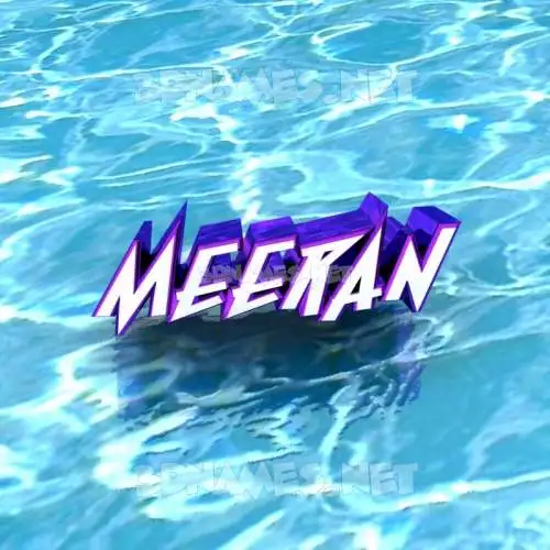 meeran in Water style - 3D name wallpaper