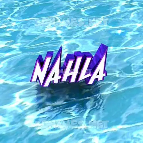 nahla in Water style - 3D name wallpaper
