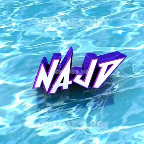 najd in Water style - 3D name wallpaper najd in Water style - 3D name wallpaper