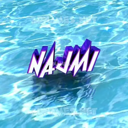 najmi in Water style - 3D name wallpaper