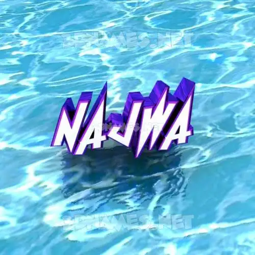najwa in Water style - 3D name wallpaper