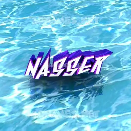 nasser in Water style - 3D name wallpaper