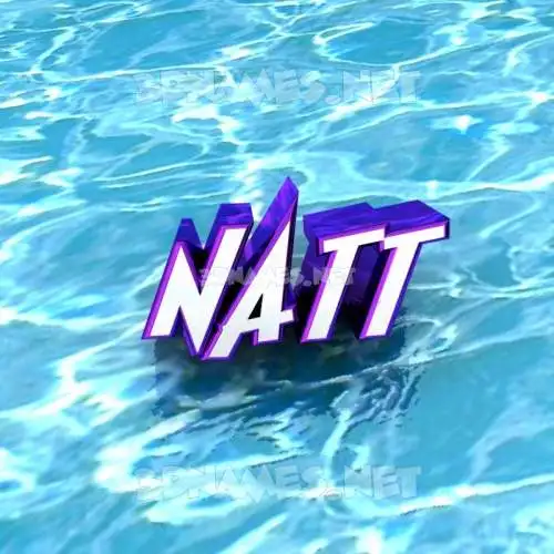 natt in Water style - 3D name wallpaper