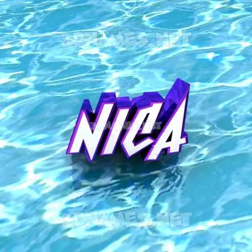 nica in Water style - 3D name wallpaper