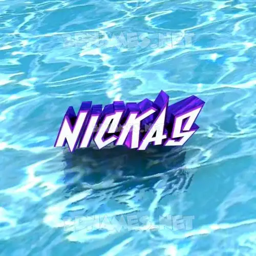 nickas in Water style - 3D name wallpaper