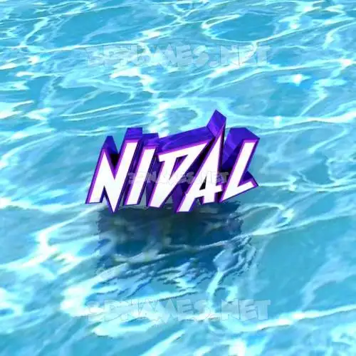 nidal in Water style - 3D name wallpaper nidal in Water style - 3D name wallpaper