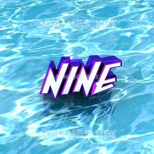 nine in Water style - 3D name wallpaper
