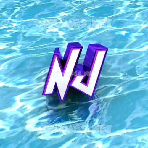 nj in Water style - 3D name wallpaper