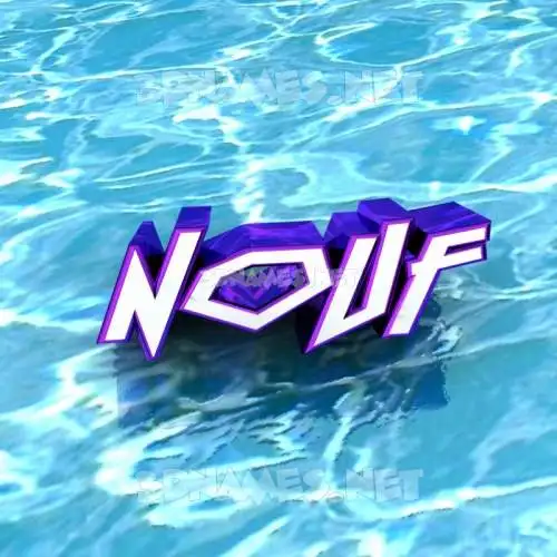 nouf in Water style - 3D name wallpaper