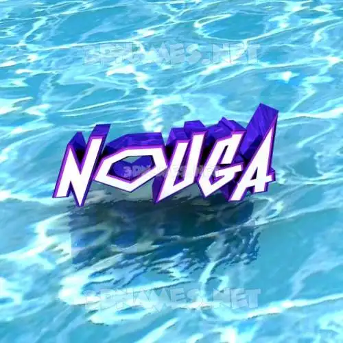 nouga in Water style - 3D name wallpaper