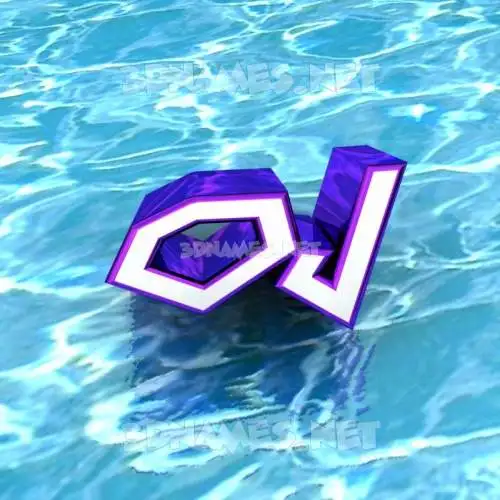 oj in Water style - 3D name wallpaper