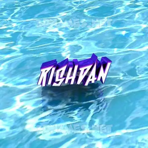 rishdan in Water style - 3D name wallpaper