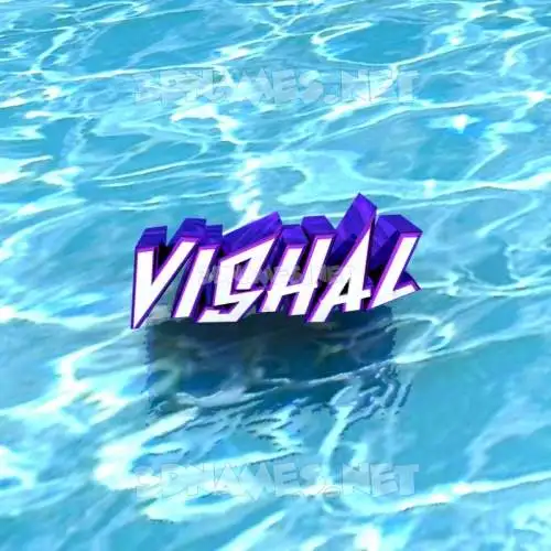 vishal in Water style - 3D name wallpaper