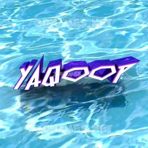 yaqoop in Water style - 3D name wallpaper