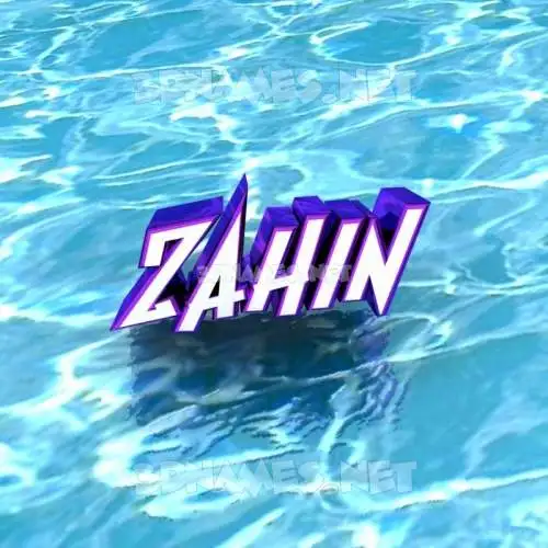zahin in Water style - 3D name wallpaper