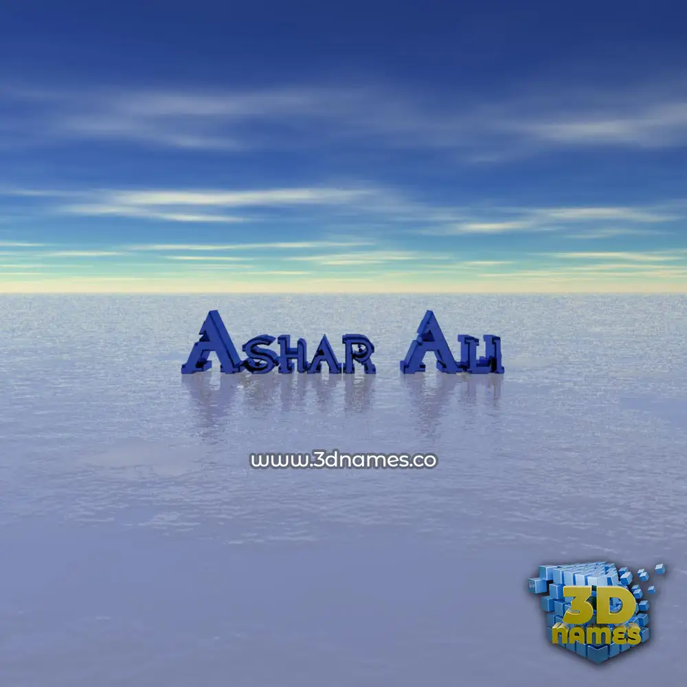 ashar ali in Horizon style - 3D name wallpaper