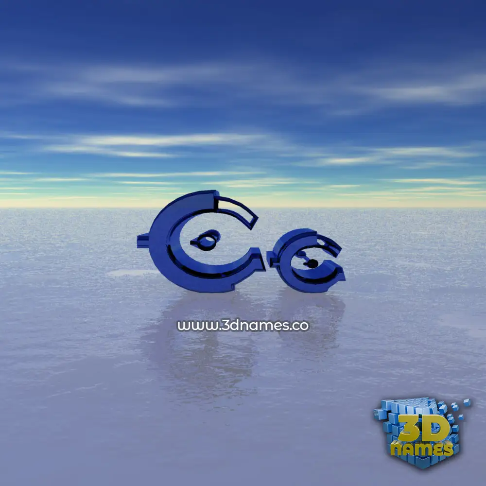 cc in Horizon style - 3D name wallpaper