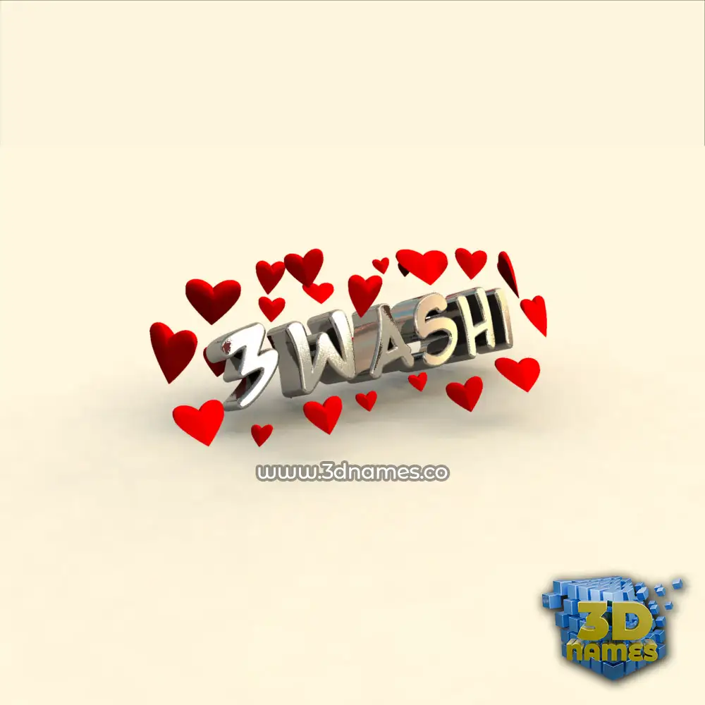 3washi in In Love style - 3D name wallpaper