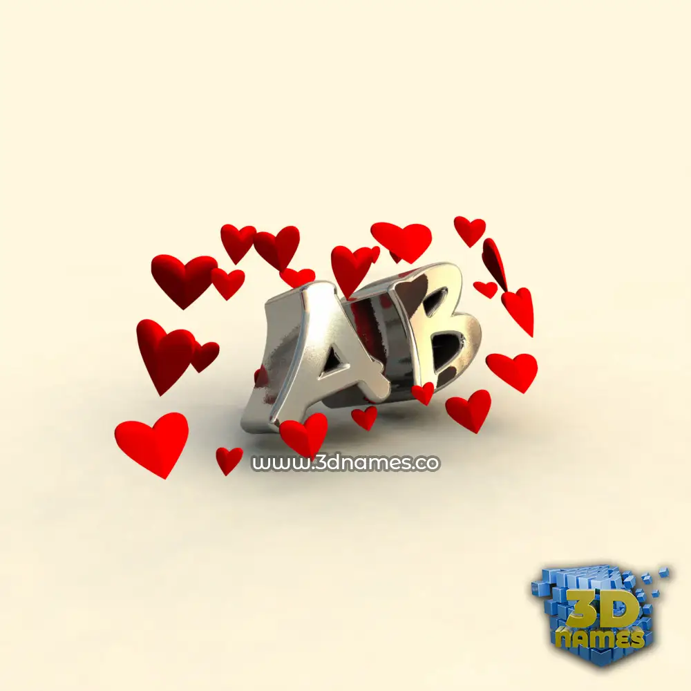 ab in In Love style - 3D name wallpaper ab in In Love style - 3D name wallpaper