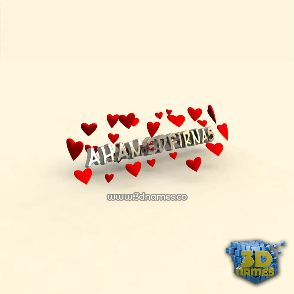 ahamedfirnas in In Love style - 3D name wallpaper