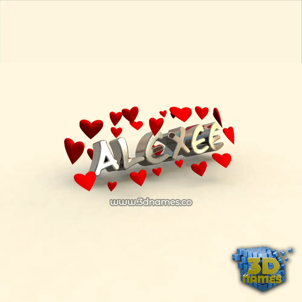 alexee in In Love style - 3D name wallpaper