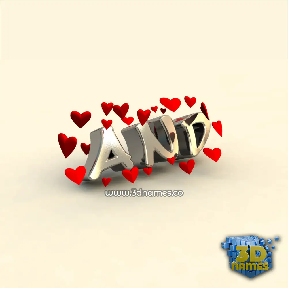 and in In Love style - 3D name wallpaper and in In Love style - 3D name wallpaper