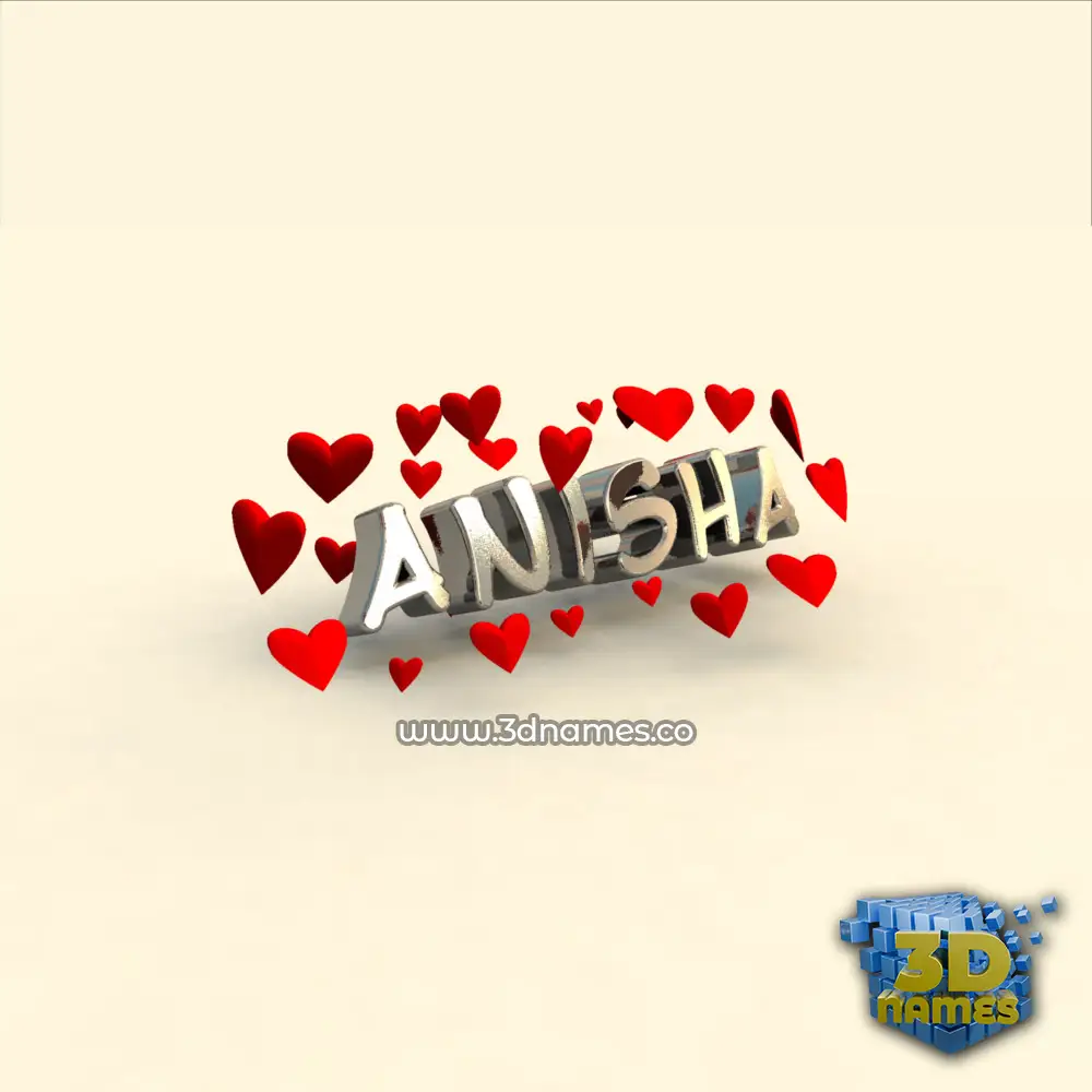 anisha in In Love style - 3D name wallpaper