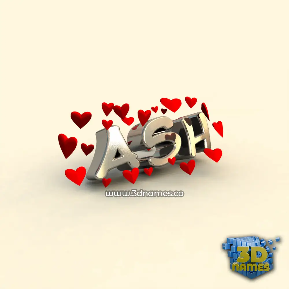 ash in In Love style - 3D name wallpaper ash in In Love style - 3D name wallpaper
