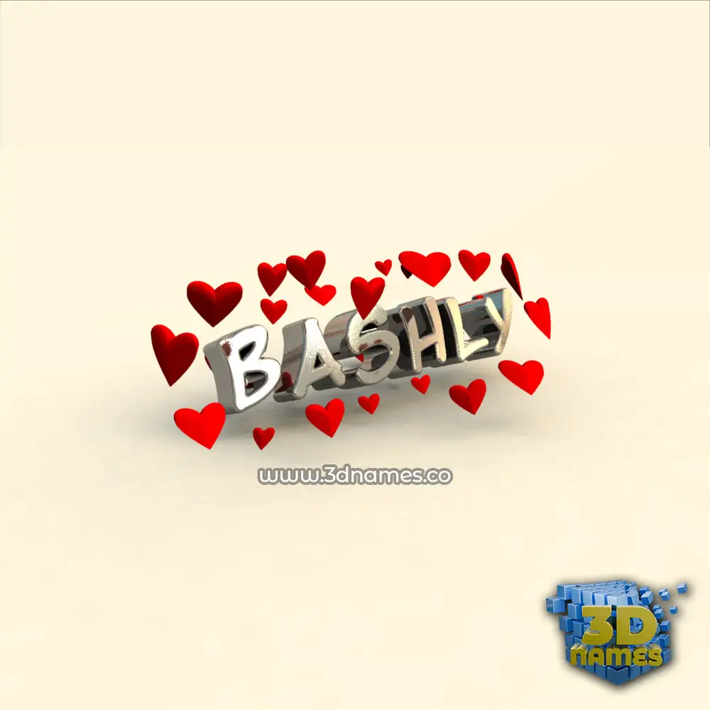 bashly in In Love style - 3D name wallpaper