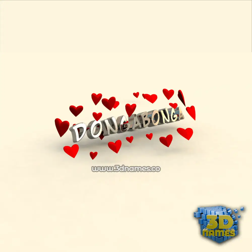 dongabonga in In Love style - 3D name wallpaper