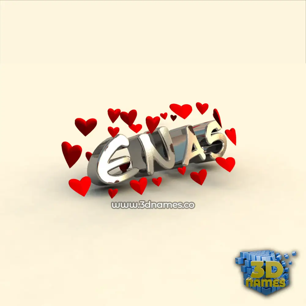 enas in In Love style - 3D name wallpaper