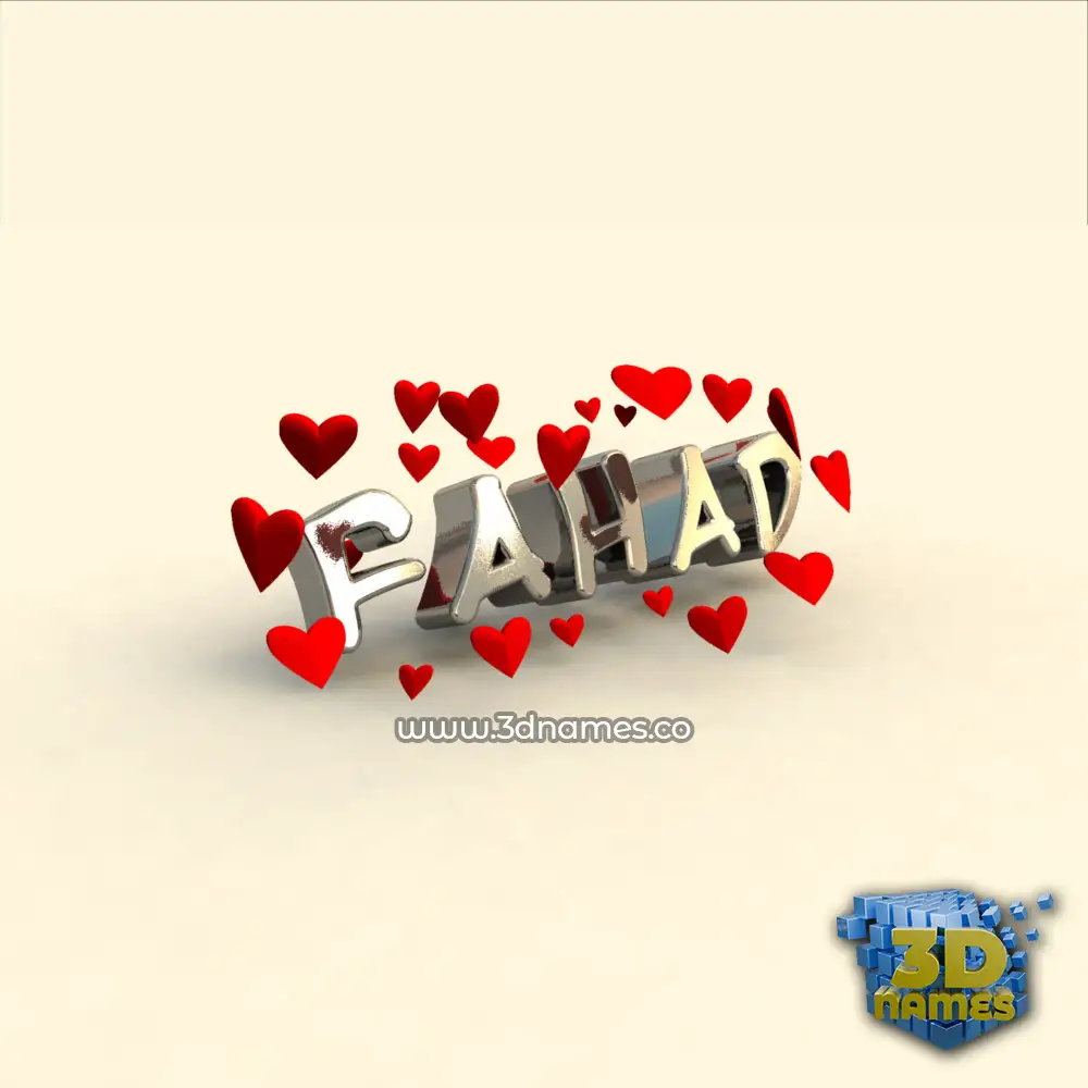 fahad in In Love style - 3D name wallpaper fahad in In Love style - 3D name wallpaper