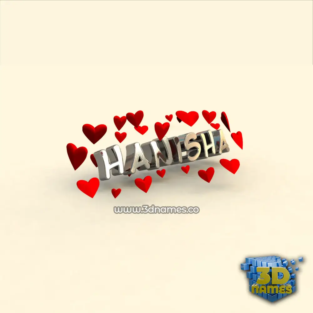 hanisha in In Love style - 3D name wallpaper