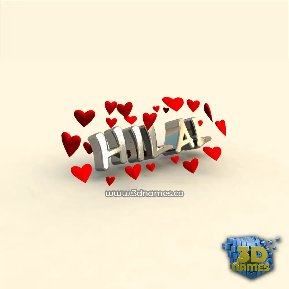 hilal in In Love style - 3D name wallpaper hilal in In Love style - 3D name wallpaper