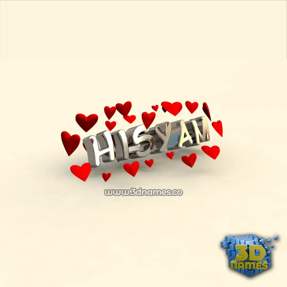 hisyam in In Love style - 3D name wallpaper hisyam in In Love style - 3D name wallpaper