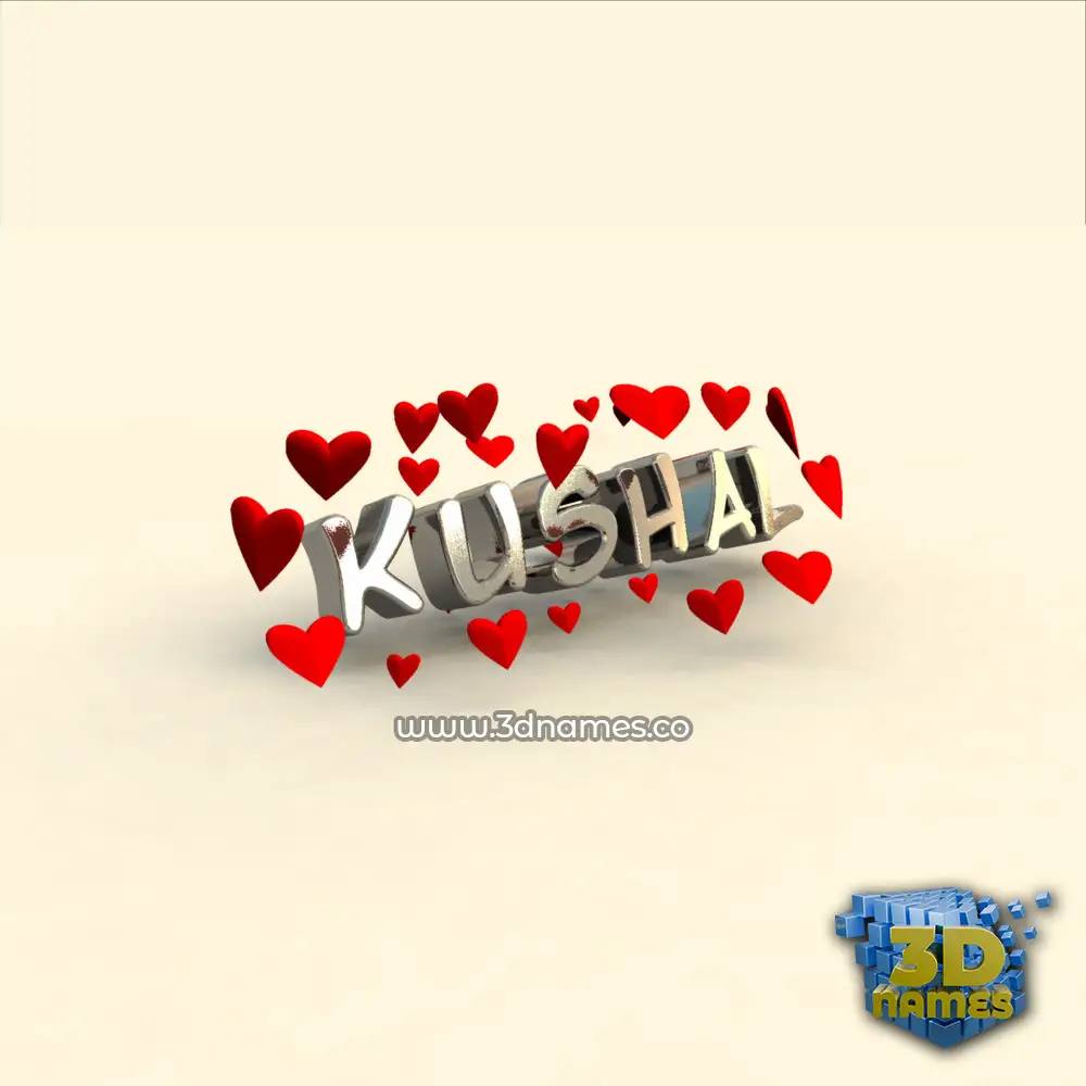 kushal in In Love style - 3D name wallpaper kushal in In Love style - 3D name wallpaper